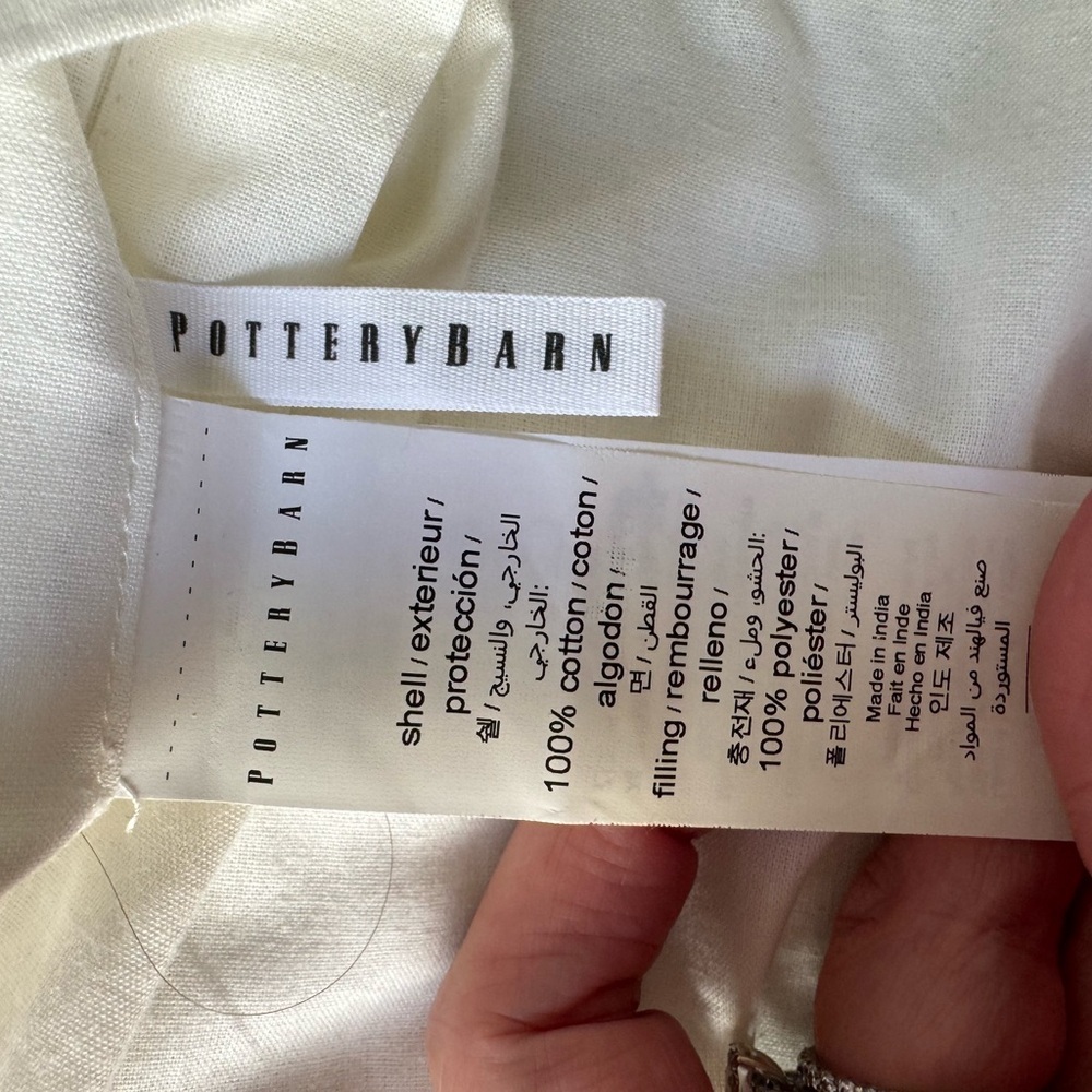 POTTERY BARN MESA TASSEL BLACK STRIPED SHAMS SET OF 2 KING - Picture 10 of 13